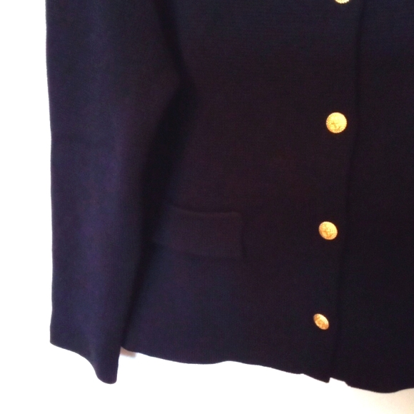 Zara Women's Navy Nautical Style Cardigan with Gold Buttons Size XL - Picture 6 of 10